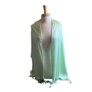 Celery Green Shawl Wrap Fringe Pashmina Casual/Dressy Accessory With Jew…